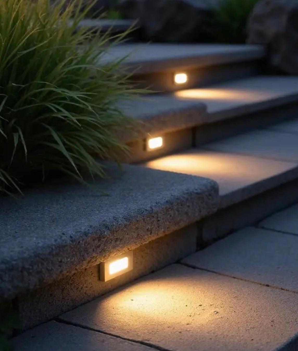 Pathway lighting at dusk